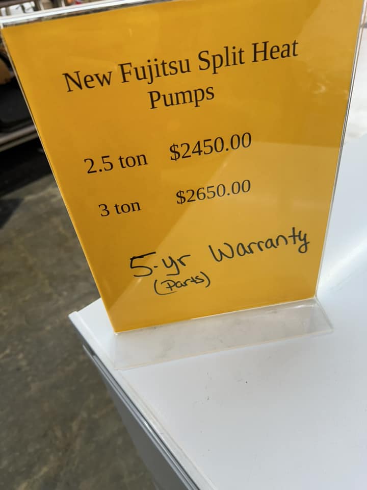 New Fujitsu 3 ton Split Heat Pump System