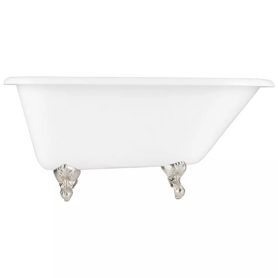 54" Miya Cast Iron Roll Top Clawfoot Tub Side View