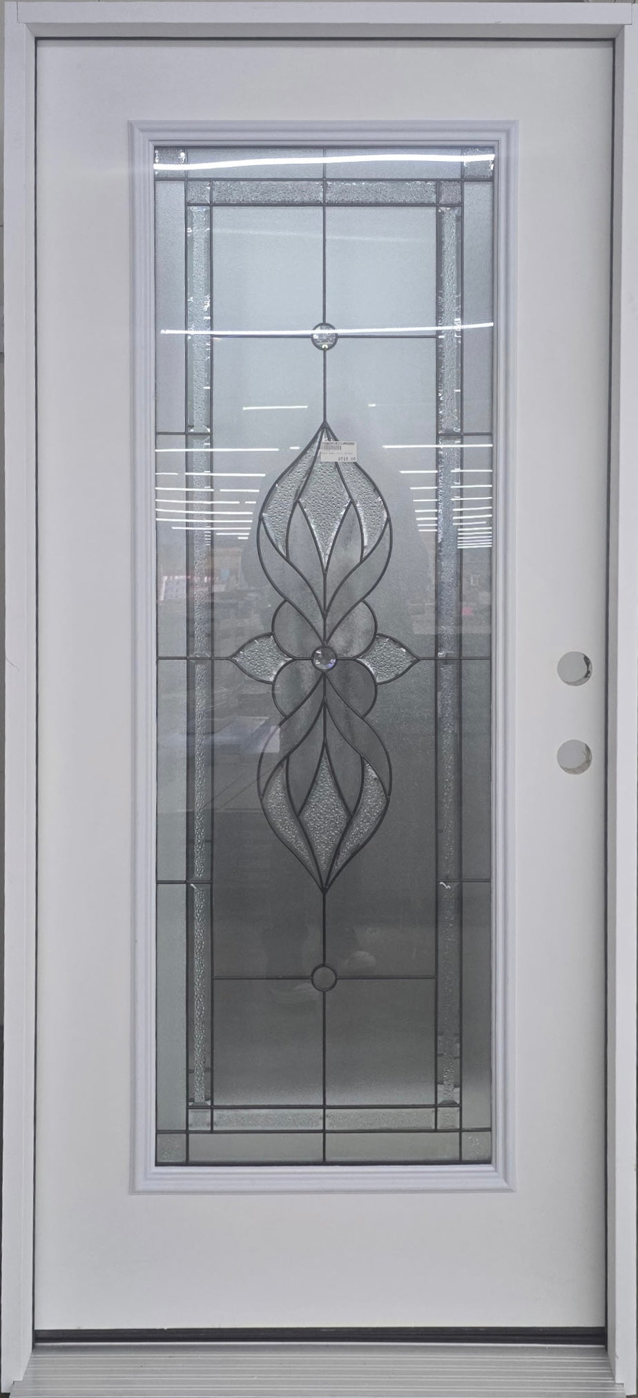 Full Deco Glass Design Exterior Prehung Doors - left hand inswing