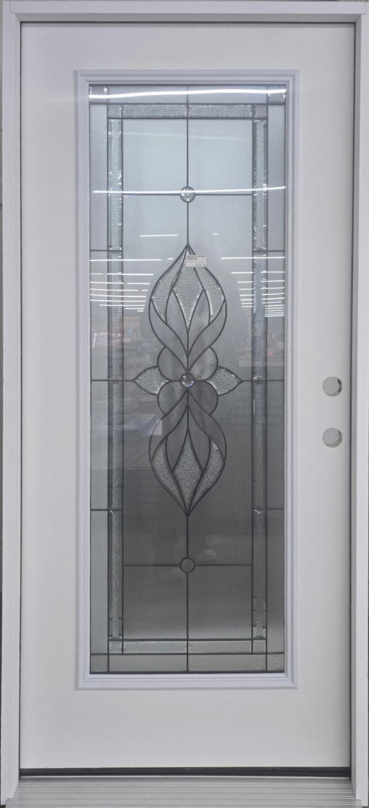Full Deco Glass Design Exterior Prehung Doors - left hand inswing