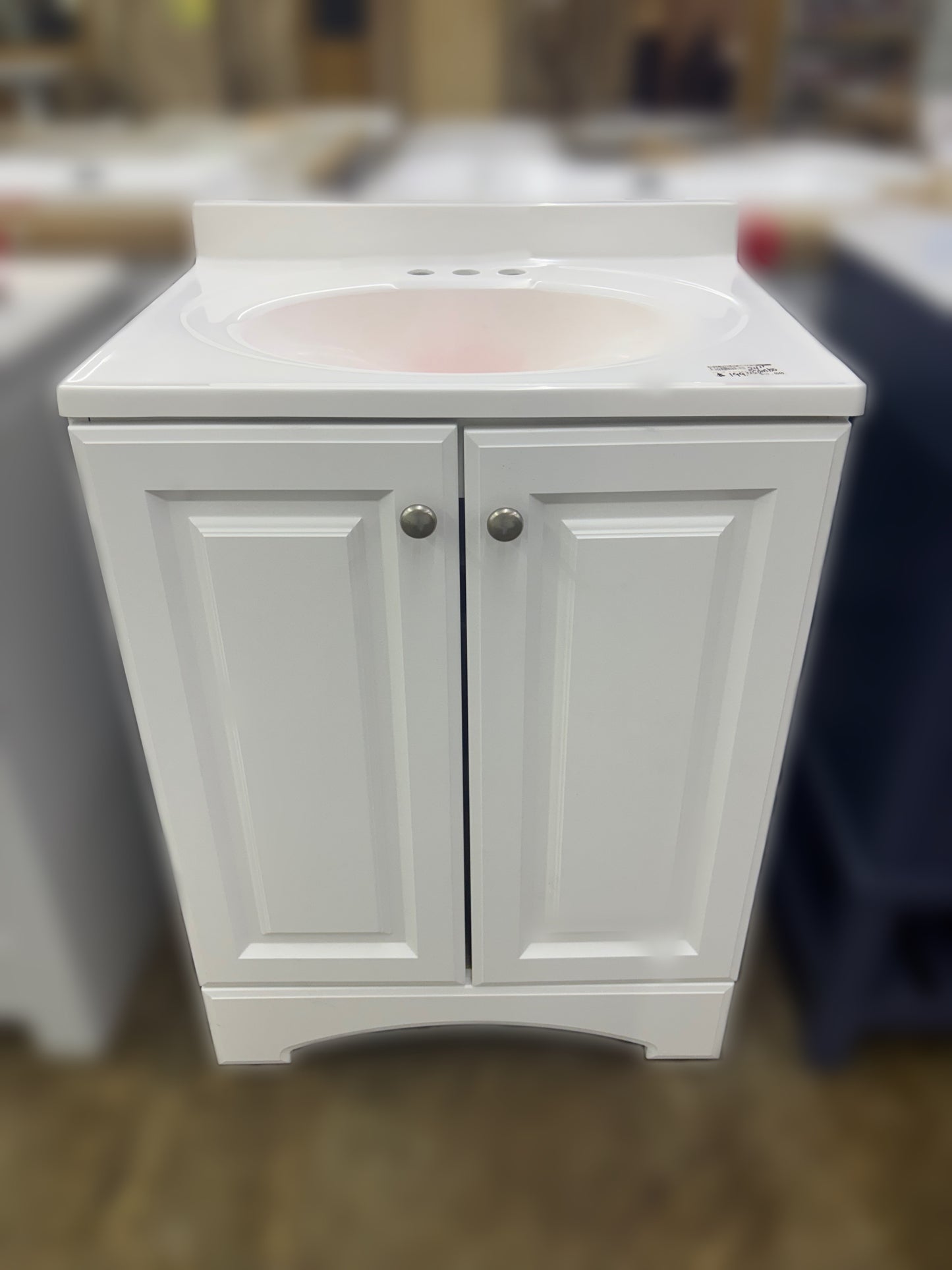 24" White Deco Vanity