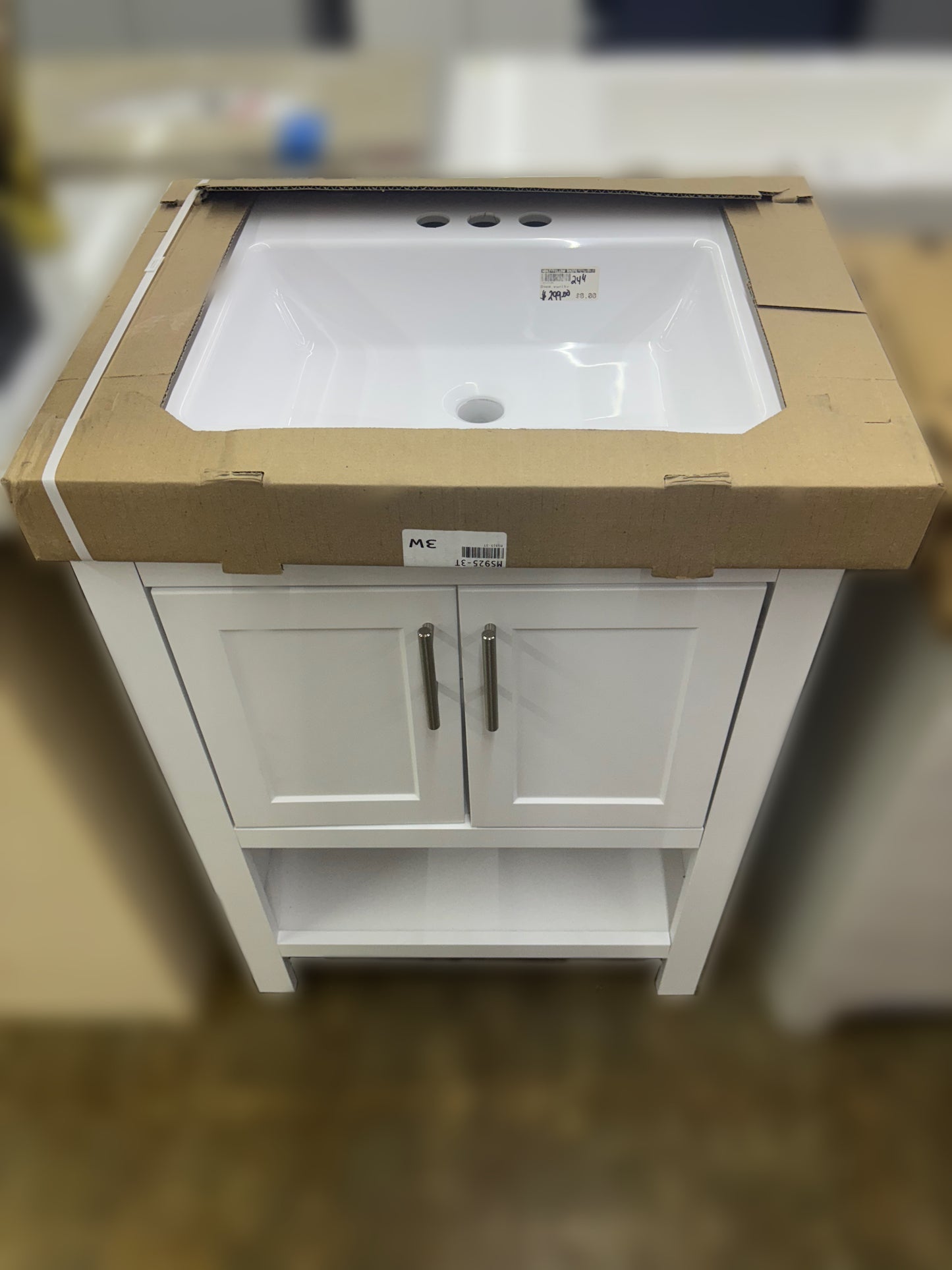 24" Deco Vanity White