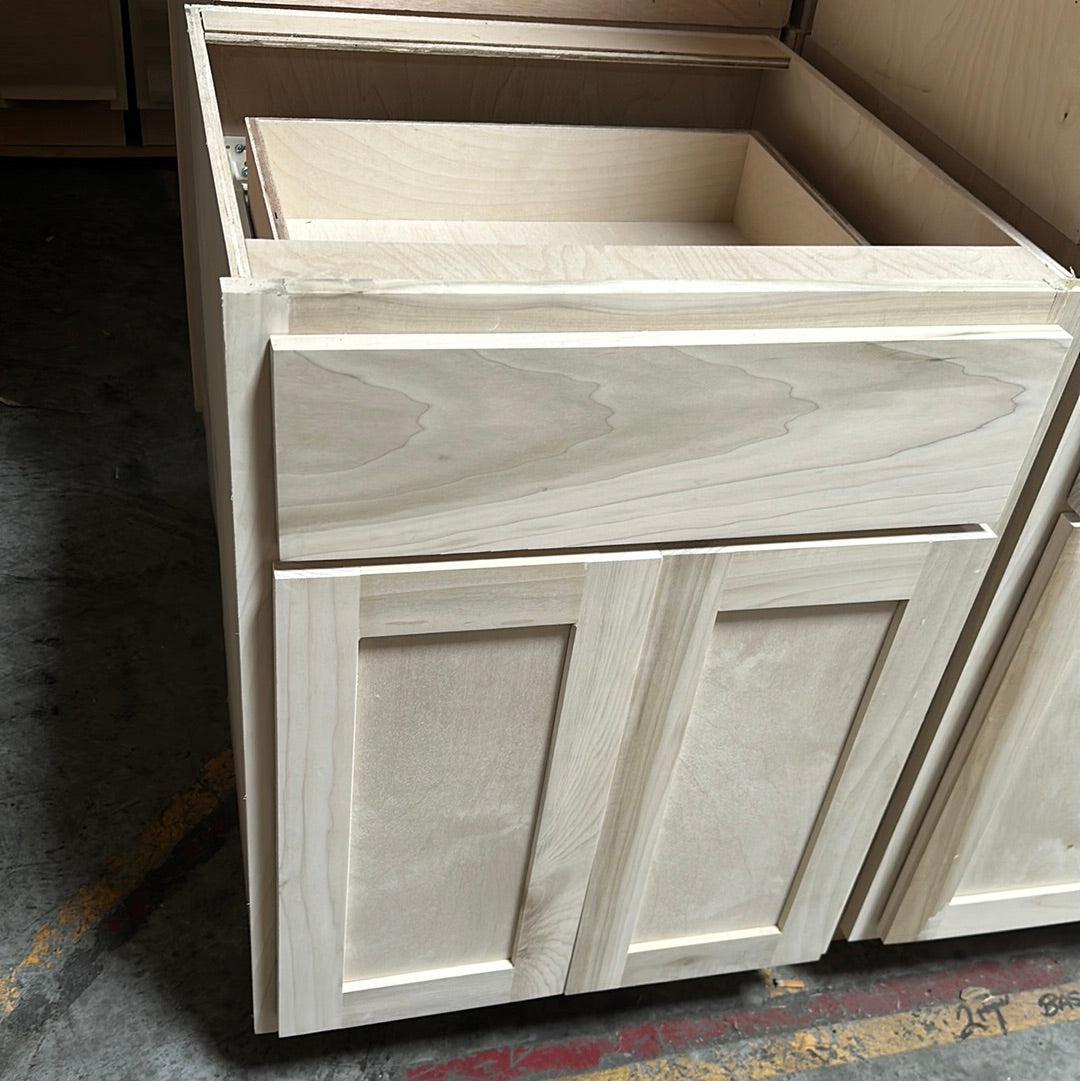 Solid Poplar Cabinet Unfinished Base 24"