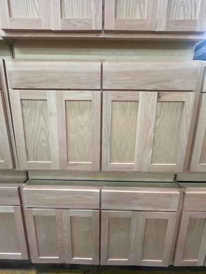 Solid Oak Cabinets Unfinished Base Sink 48"