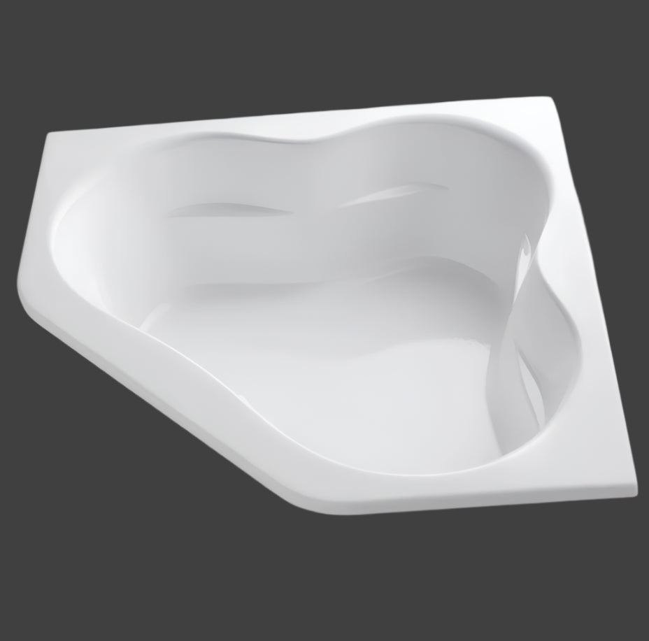 60" Corner Soaking Bath Tub With Center Drain