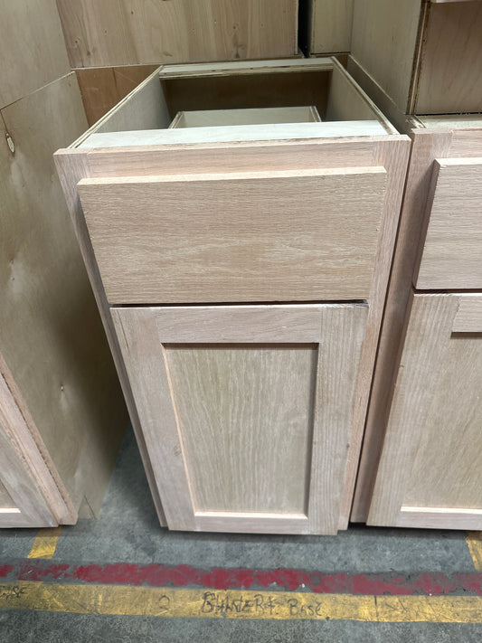 Solid Oak Cabinets Unfinished Base 15"