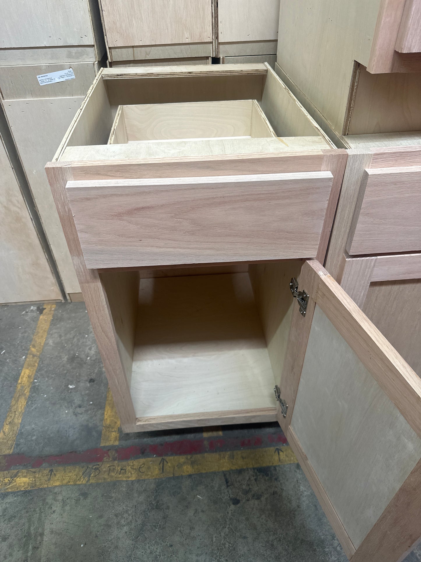 Solid Oak Cabinets Unfinished Base 18"