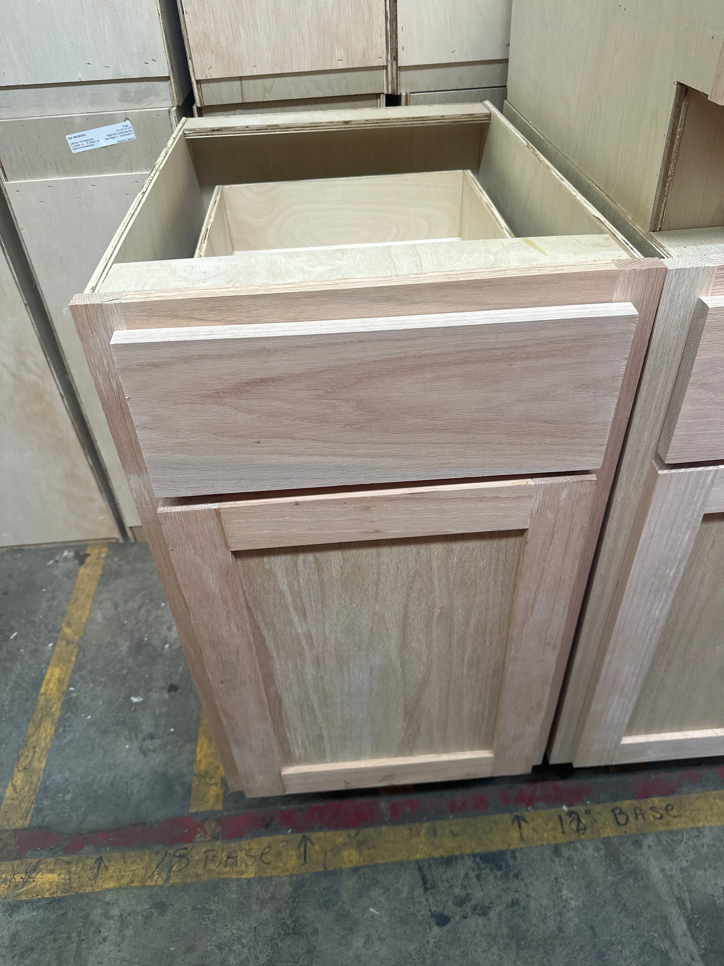 Solid Oak Cabinets Unfinished Base 18"