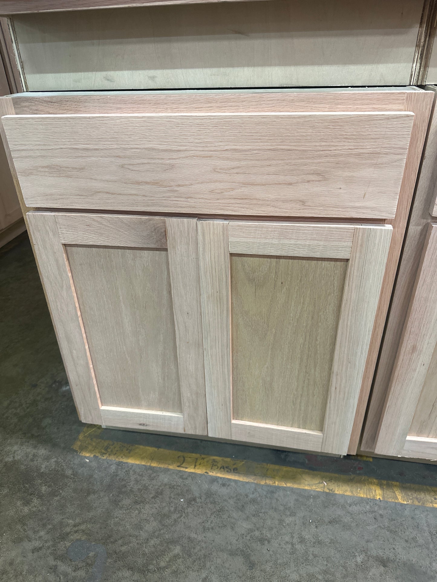 Solid Oak Cabinets Unfinished Base 27"