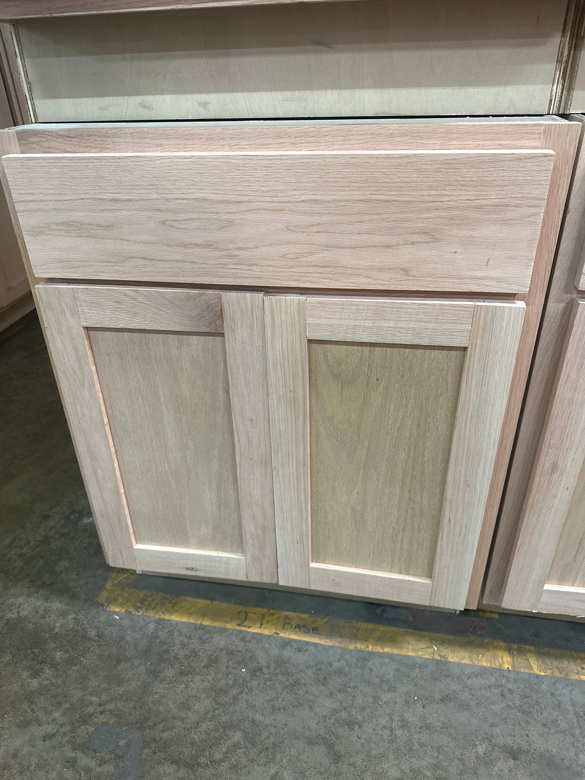Solid Oak Cabinets Unfinished Base 27"