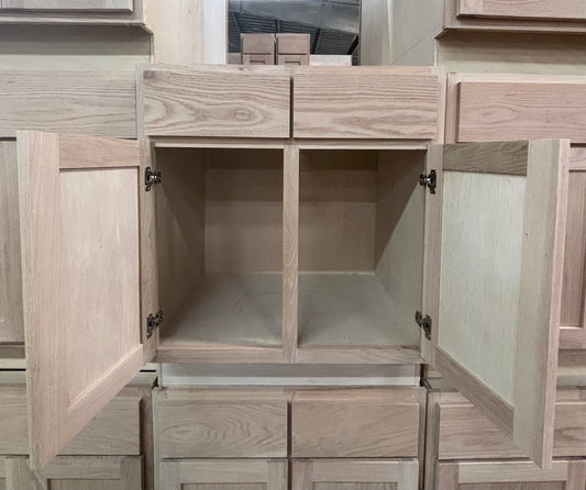 Solid Oak Cabinets Unfinished Base 30"