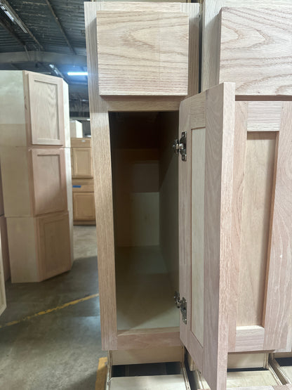 Solid Oak Cabinets Unfinished Base 9"