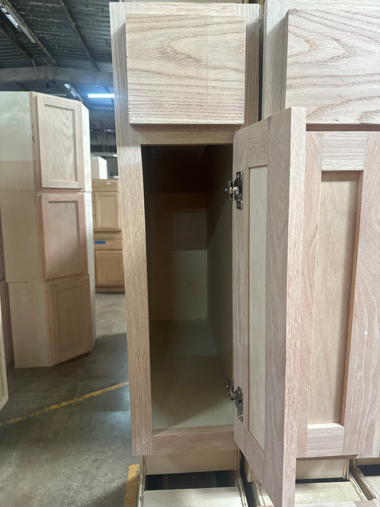 Solid Oak Cabinets Unfinished Base 9"