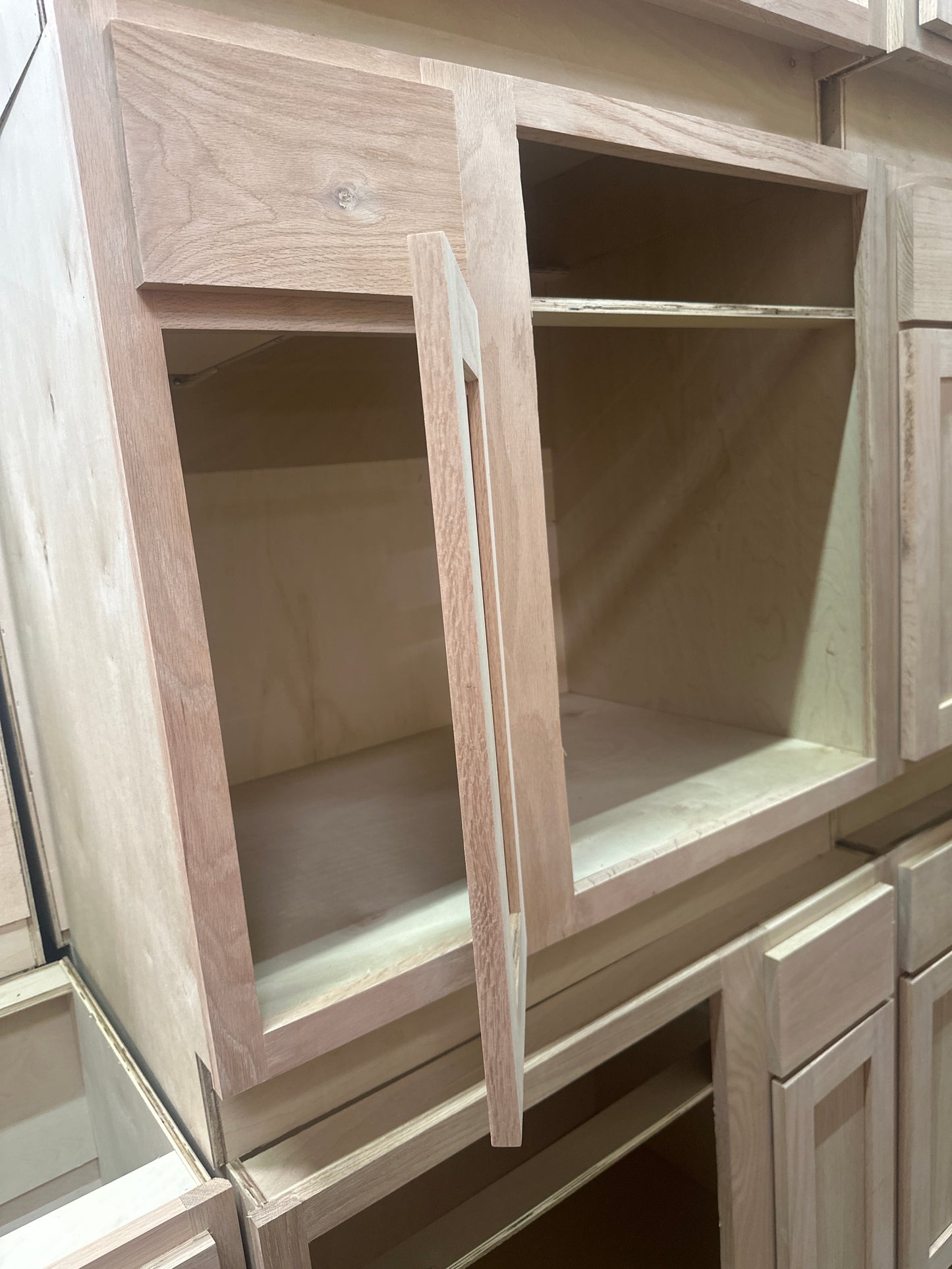 Solid Oak Cabinets Unfinished Base Corner Blind Right 24" x 36"