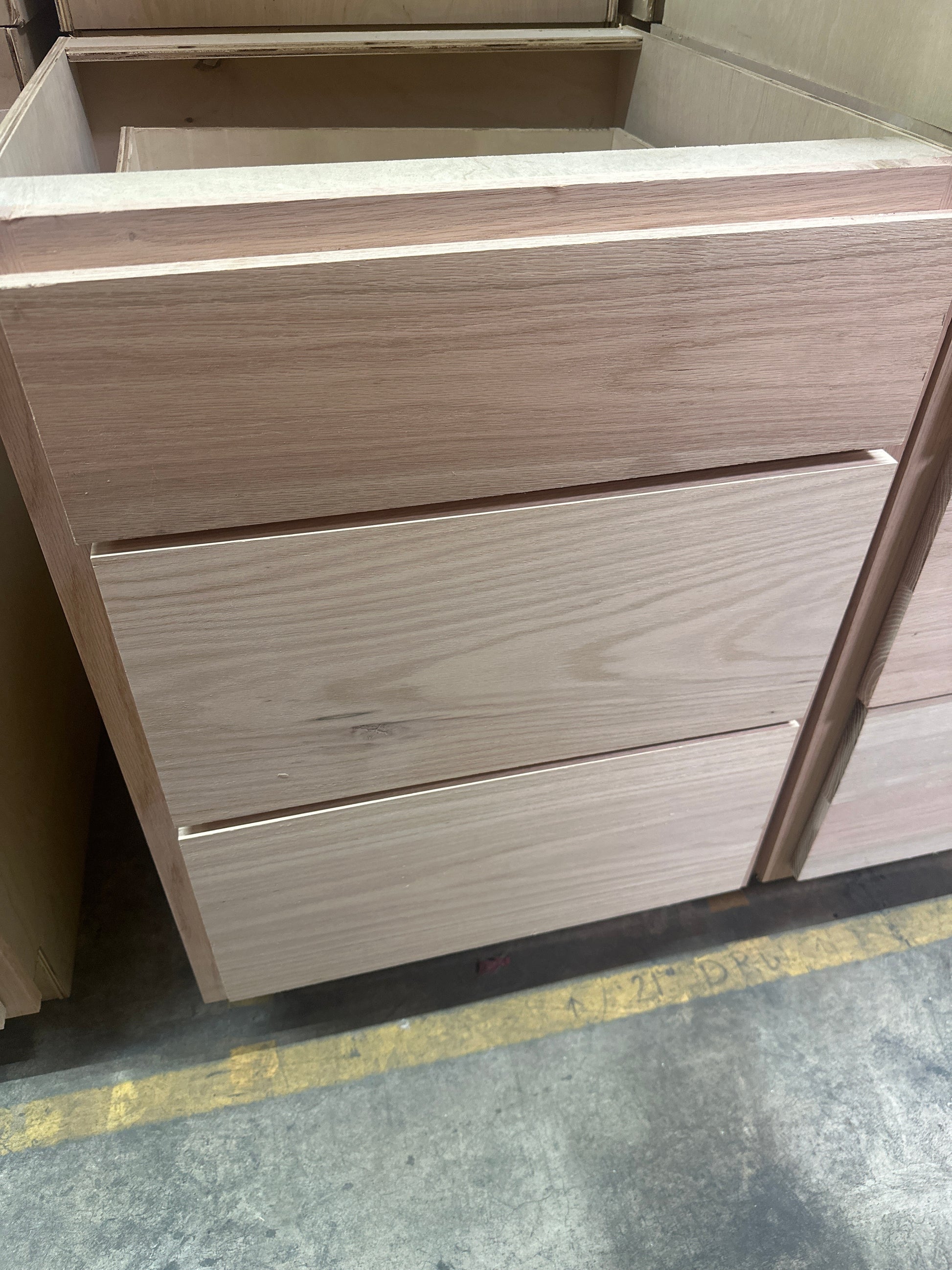Solid Oak Cabinets Unfinished Base Drawer 24"