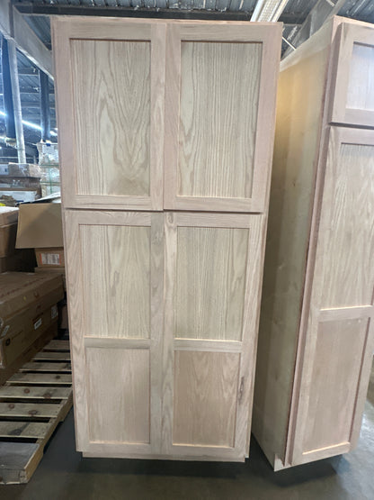 Solid Oak Cabinets Unfinished Pantry 36"