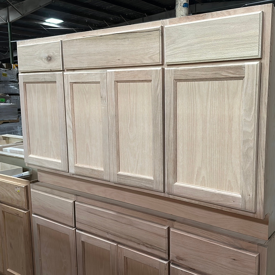Solid Oak Cabinets Unfinished Vanity 60” X 21” Single Bowl Drawer