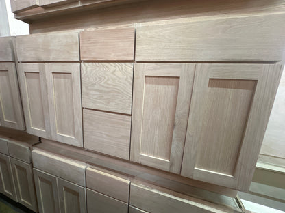 Solid Oak Cabinets Unfinished Vanity 60” x 21” Double Bowl Drawer