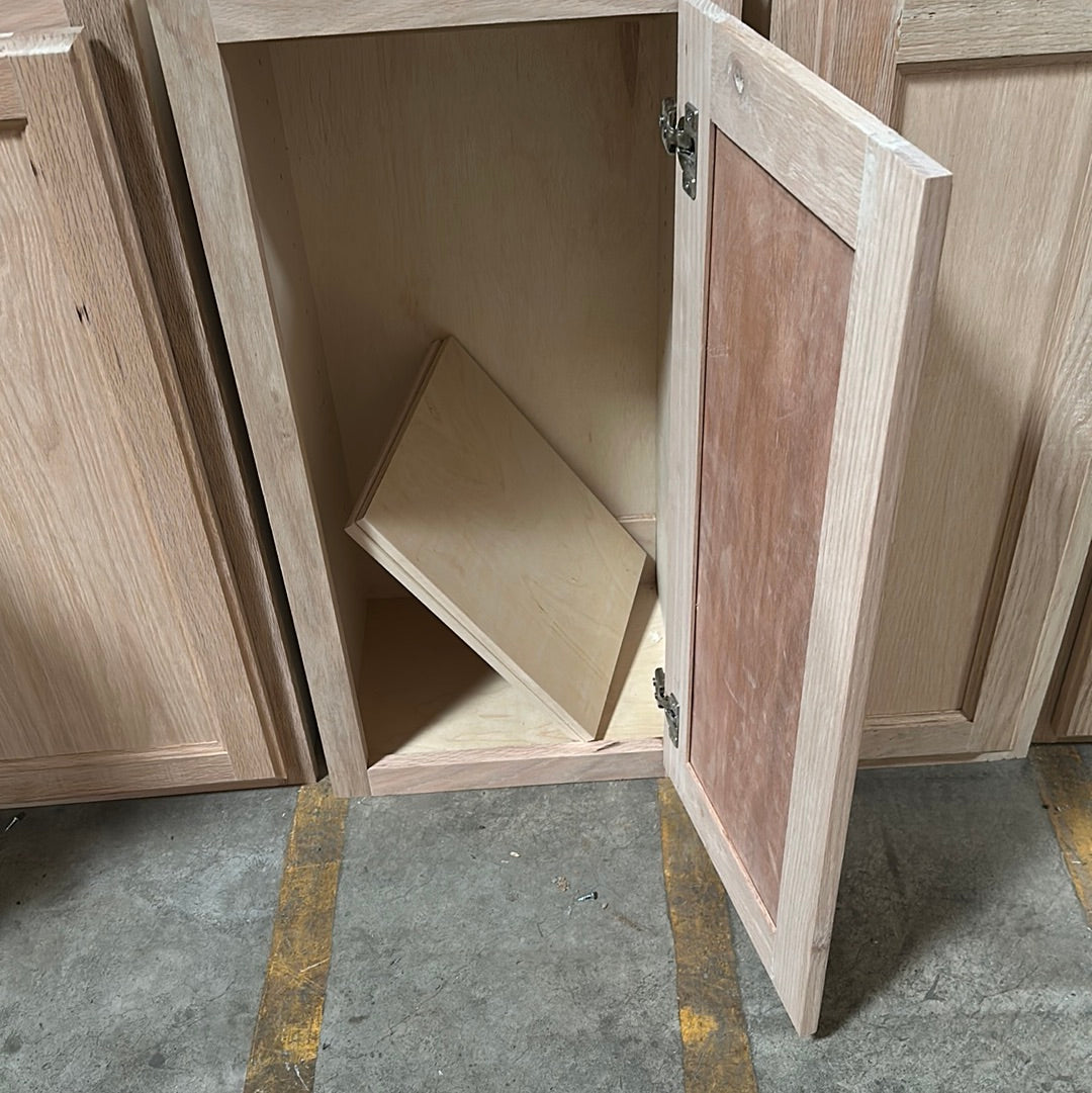 Solid Oak Cabinets Unfinished Wall 15"