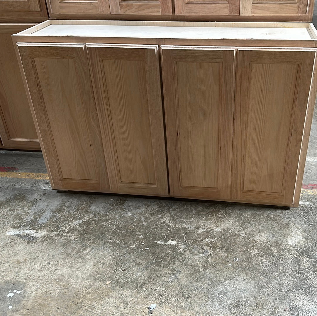 Solid Oak Cabinets Unfinished Wall 48"