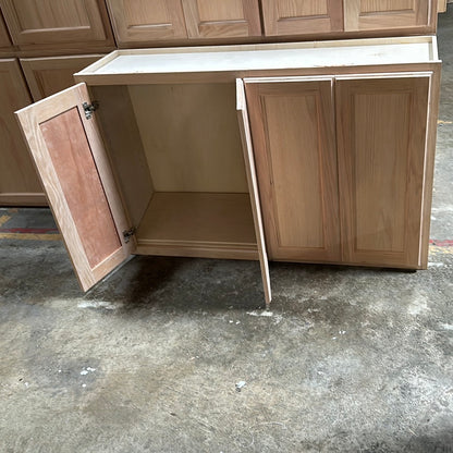 Solid Oak Cabinets Unfinished Wall 48"