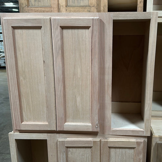 Solid Oak Cabinets Unfinished Wall Corner Blind Right 12” x 36”
