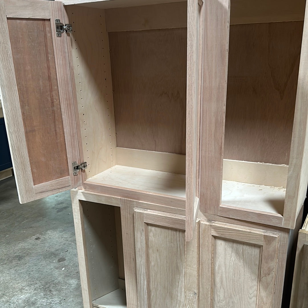 Solid Oak Cabinets Unfinished Wall Corner Blind Right 12” x 36”