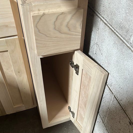 Solid Poplar Cabinet Unfinished Base 09"
