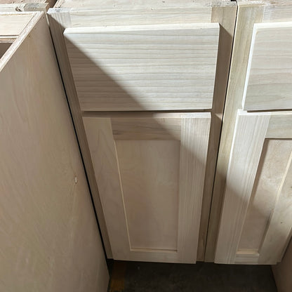 Solid Poplar Cabinet Unfinished Base 12"