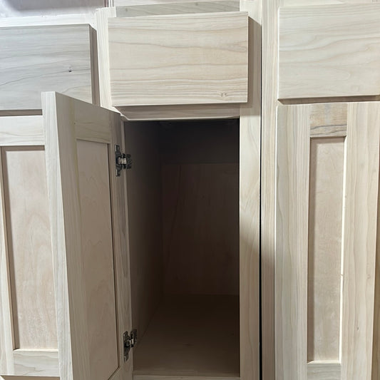 Solid Poplar Cabinet Unfinished Base 12"