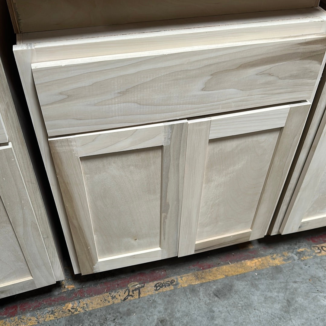 Solid Poplar Cabinet Unfinished Base 27"