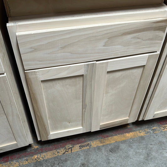 Solid Poplar Cabinet Unfinished Base 27"