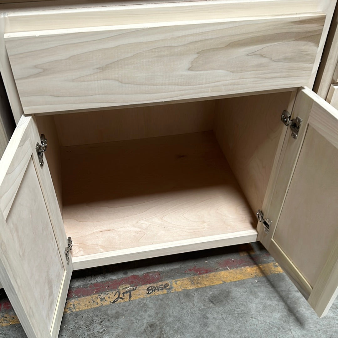 Solid Poplar Cabinet Unfinished Base 27"