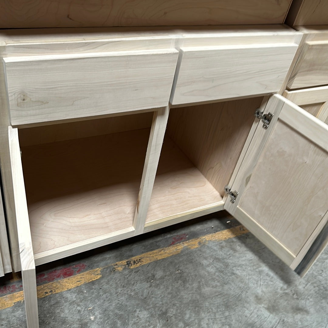 Solid Poplar Cabinet Unfinished Base 36"