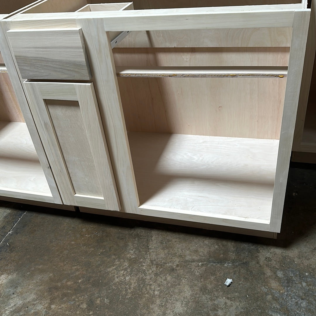 Solid Poplar Cabinet Unfinished Base Corner Br 24” x 36”