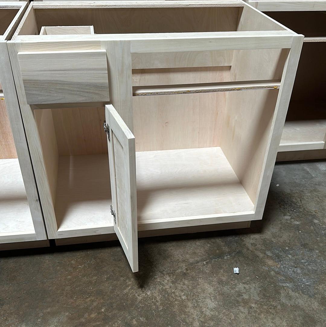 Solid Poplar Cabinet Unfinished Base Corner Br 24” x 36”
