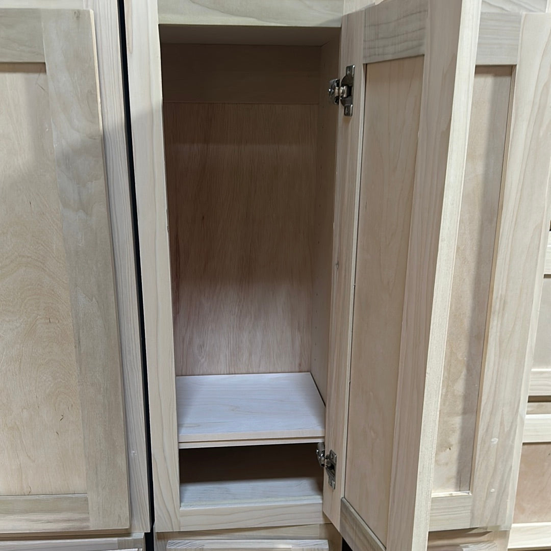 Solid Poplar Cabinet Unfinished Wall 15"