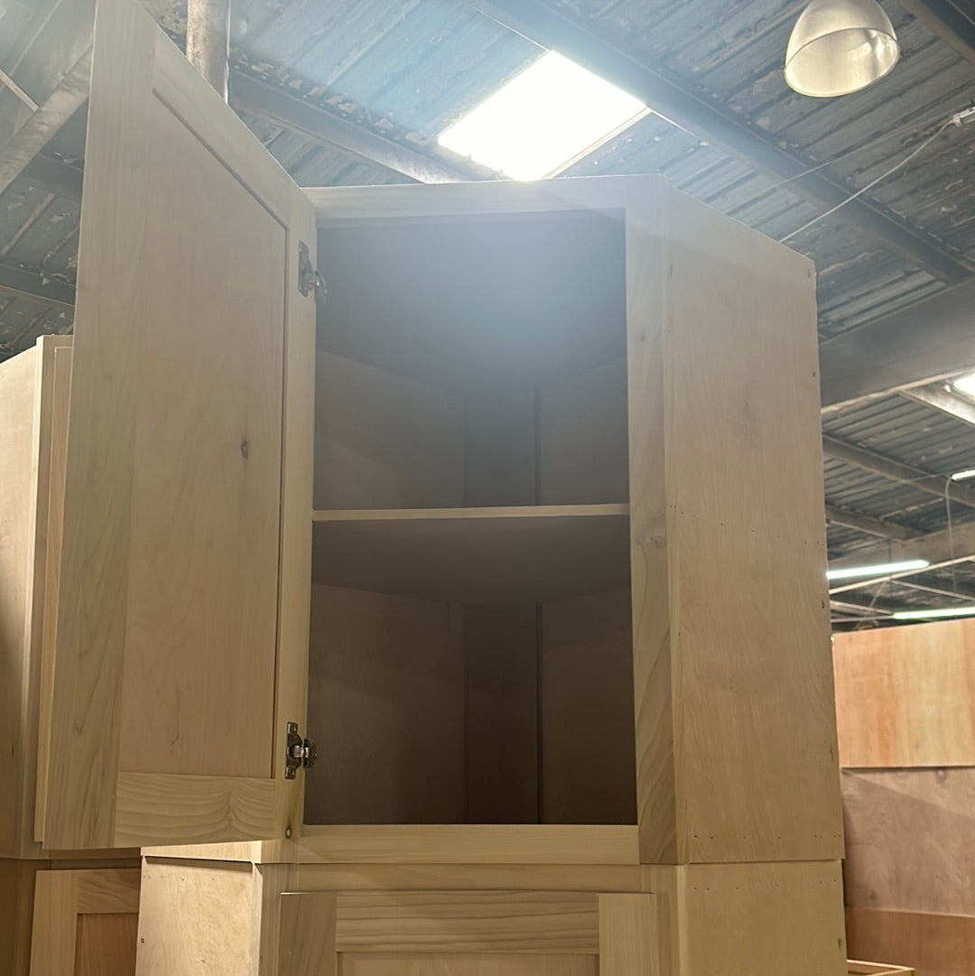 Solid Poplar Cabinet Unfinished Wall Corner 24” x 24”