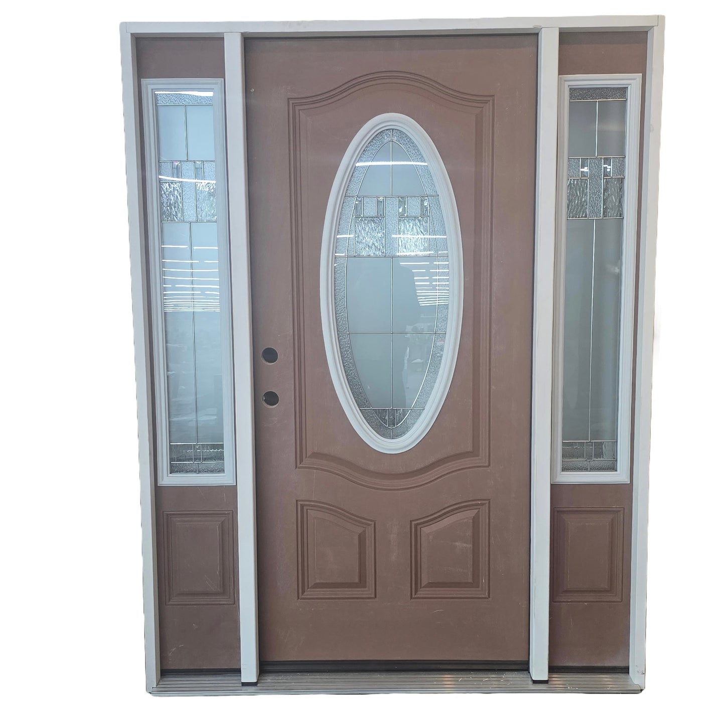 Oval Deco with Side Lites Exterior Door - right hand inswing