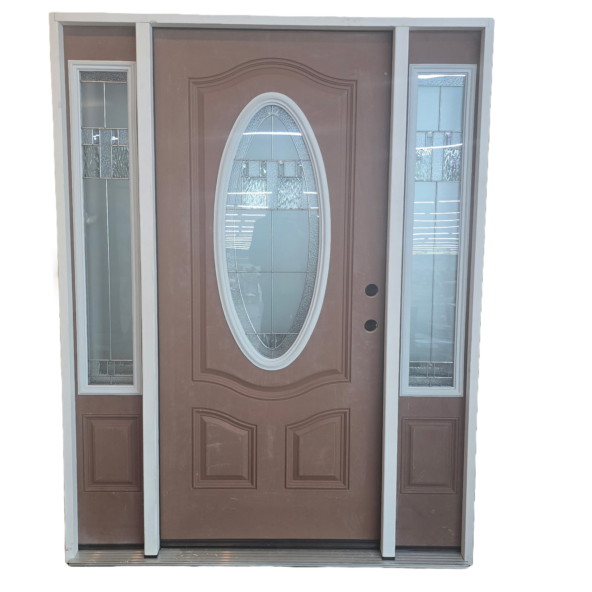 Oval Deco with Side Lites Exterior Door - left hand inswing