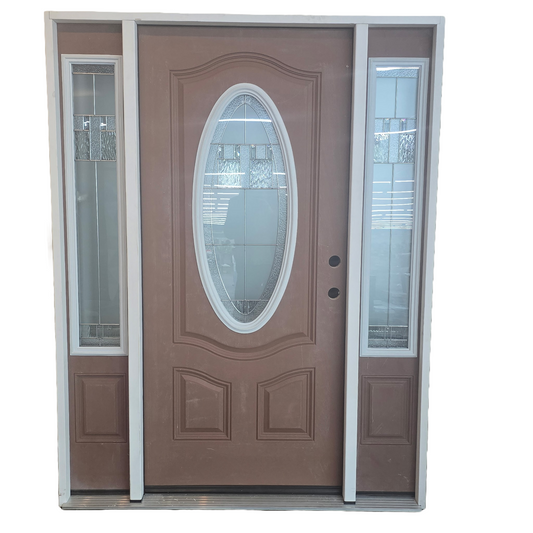 Oval Deco with Side Lites Exterior Door - left hand inswing