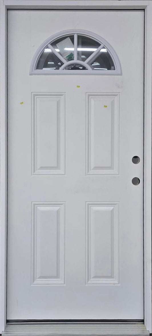 Fan Lite Exterior Door Primed Prehung