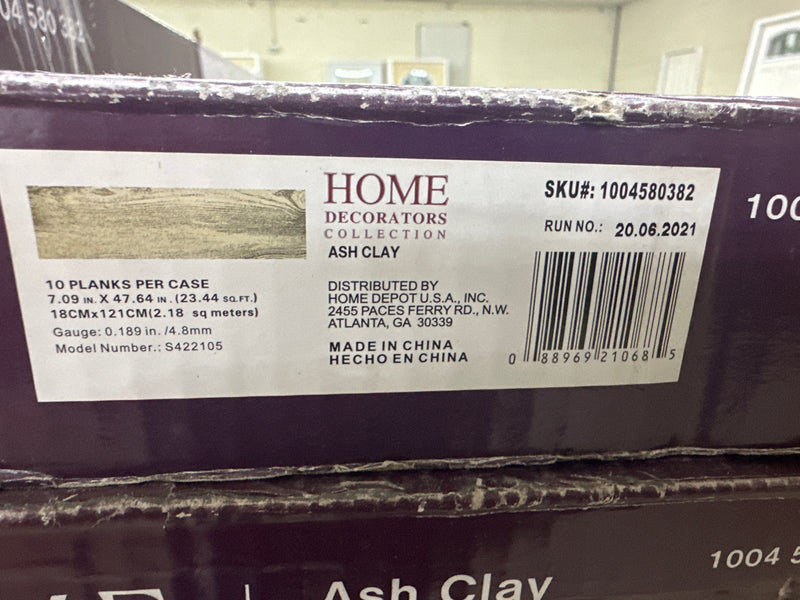 Ash Clay 6 MIL $34.92 plus tax per box  23.44sqft per box