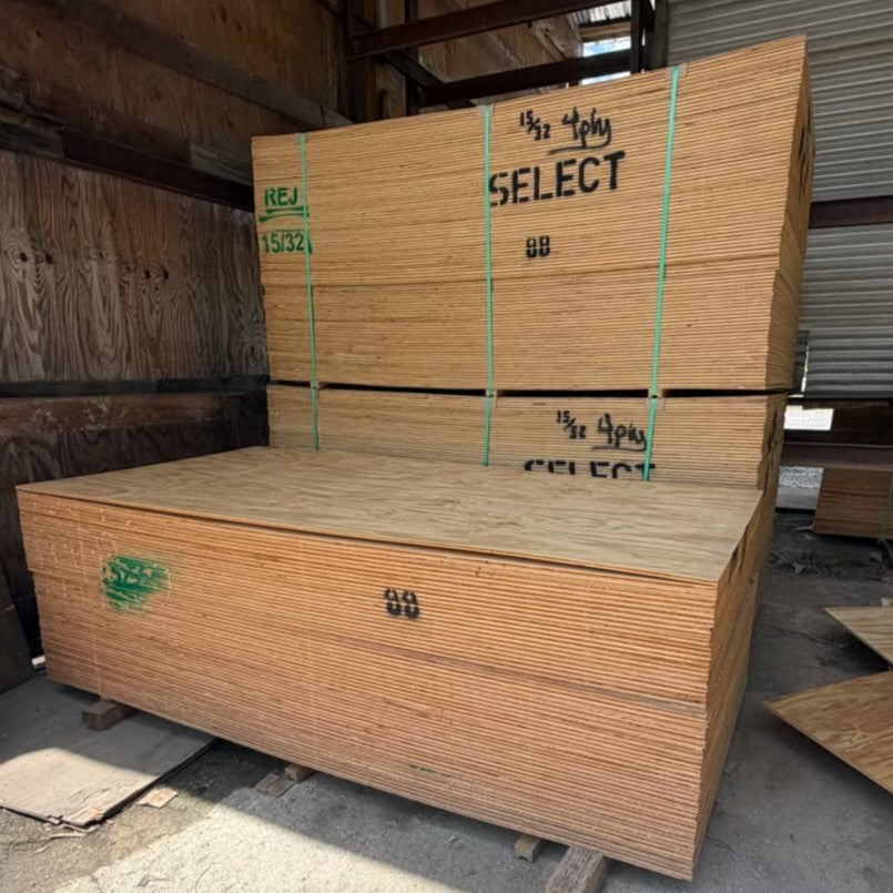 stacks of 1/2" plywood inventory