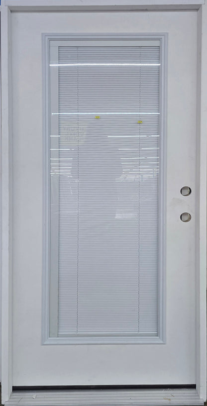 Full Lite Exterior Door Primed Prehung With Blinds